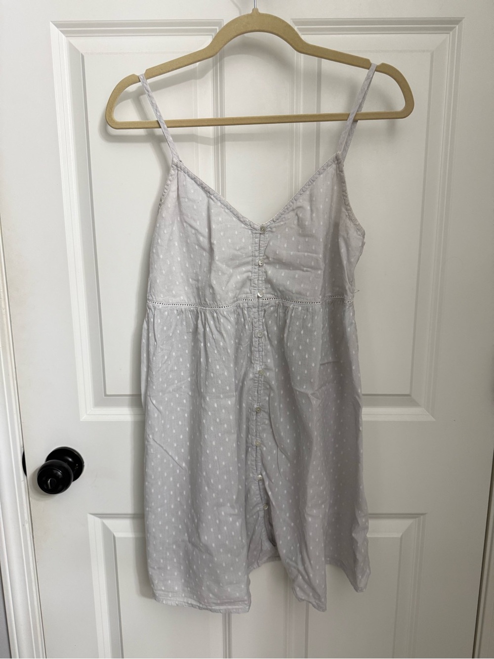 Oysho Light Gray Slip Dress with Adjustable Straps 100% cotton pregnancy